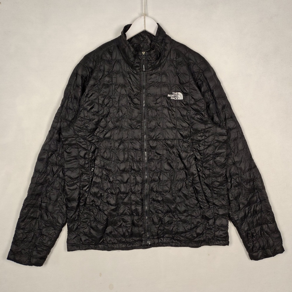 The North Face Mens ThermoBall Quilted Puffer Jacket Black Large Full Zip